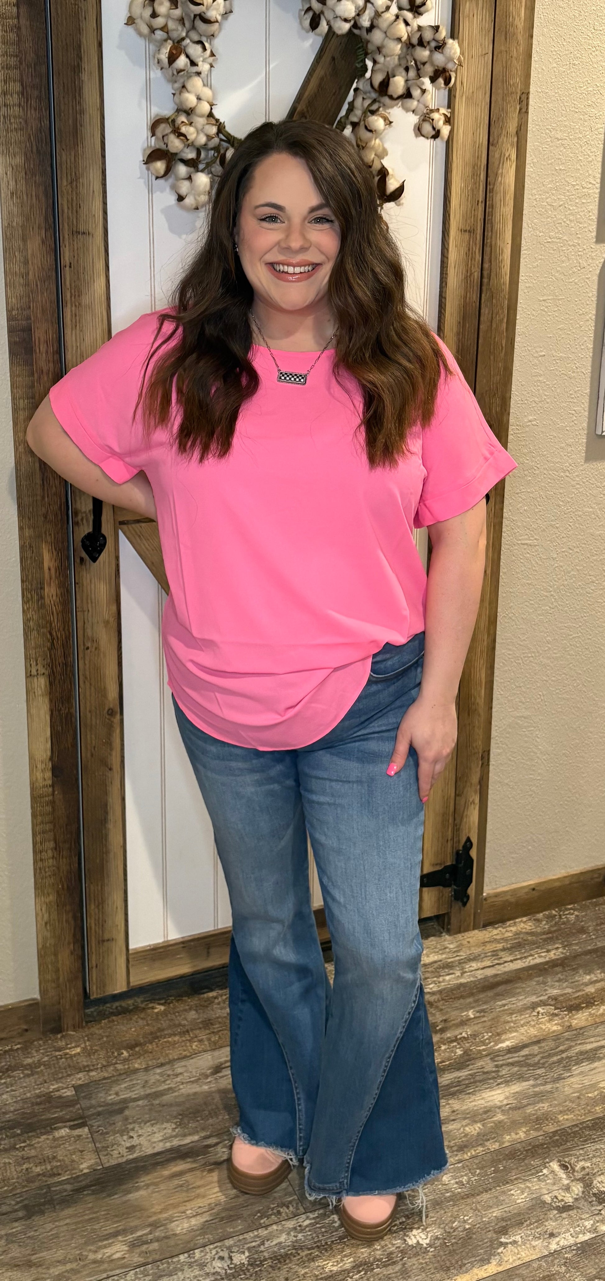 Bubblegum Boat Neck Top