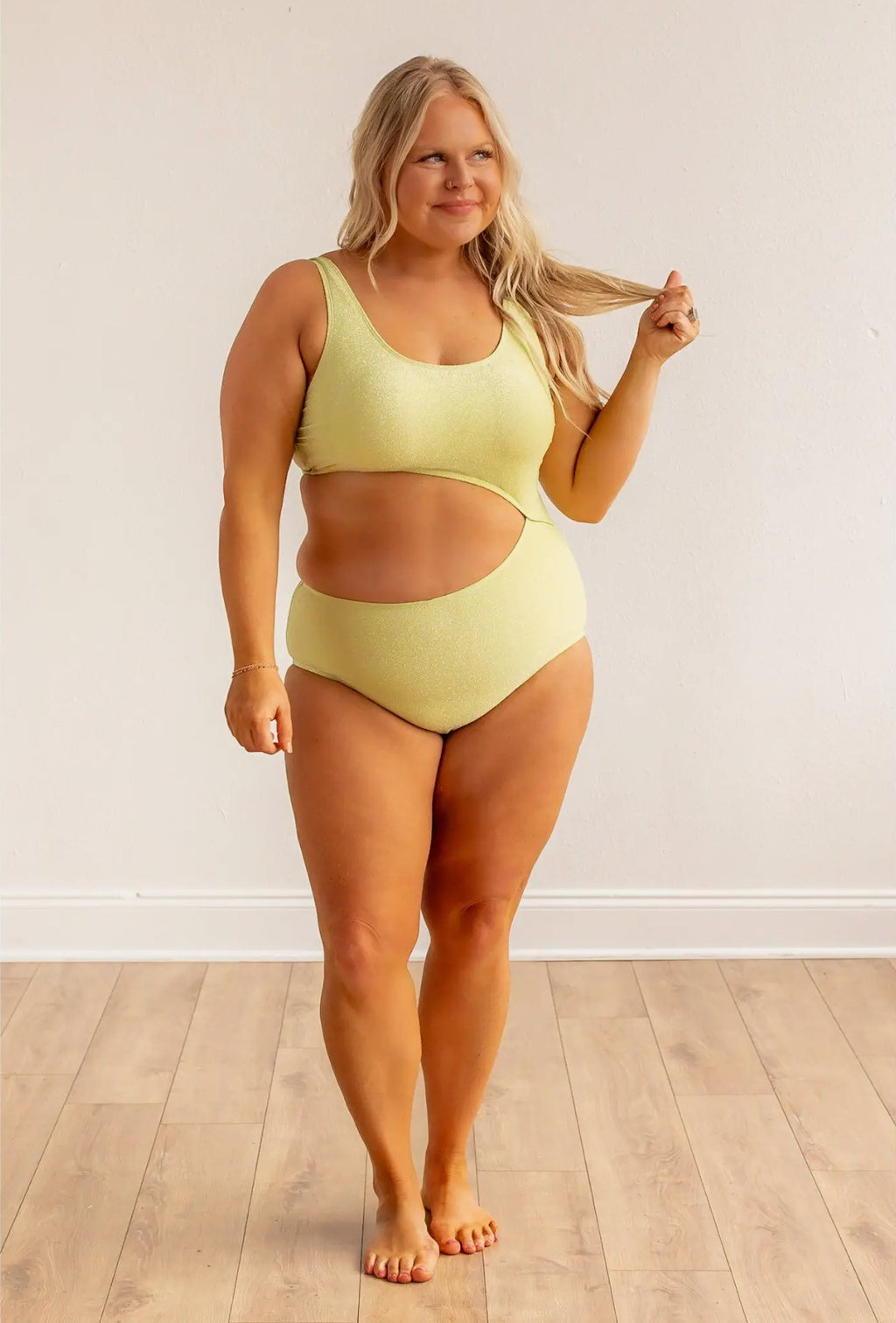 Shimmer Side Cut One Piece Swimsuit