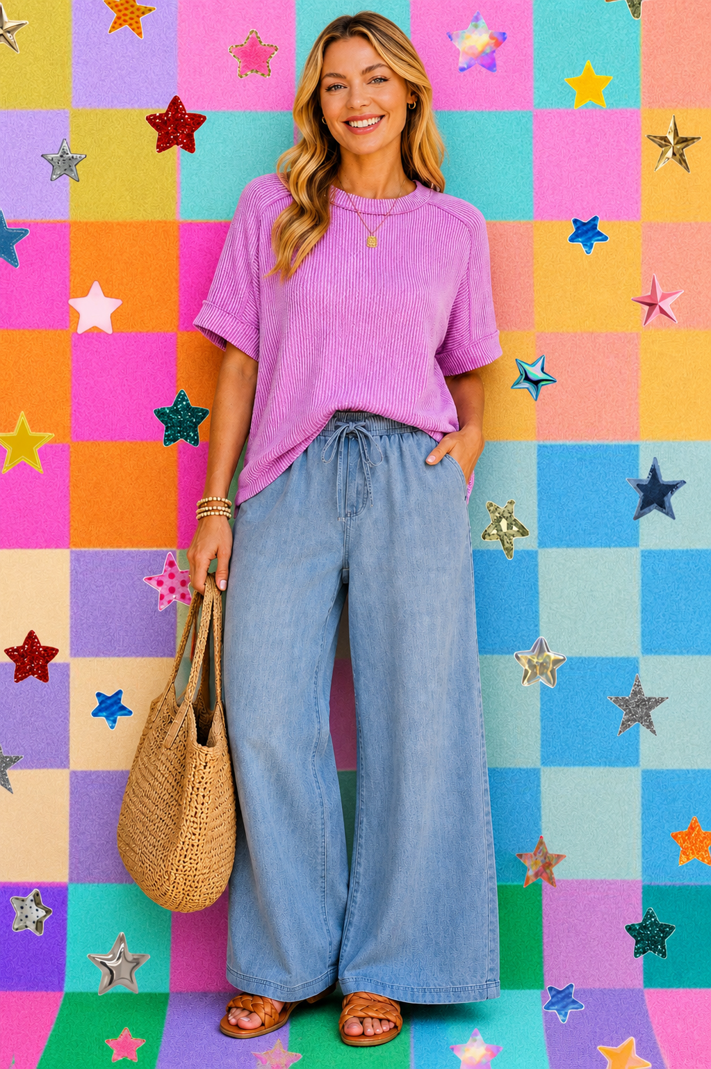 Corded Ribbed Top