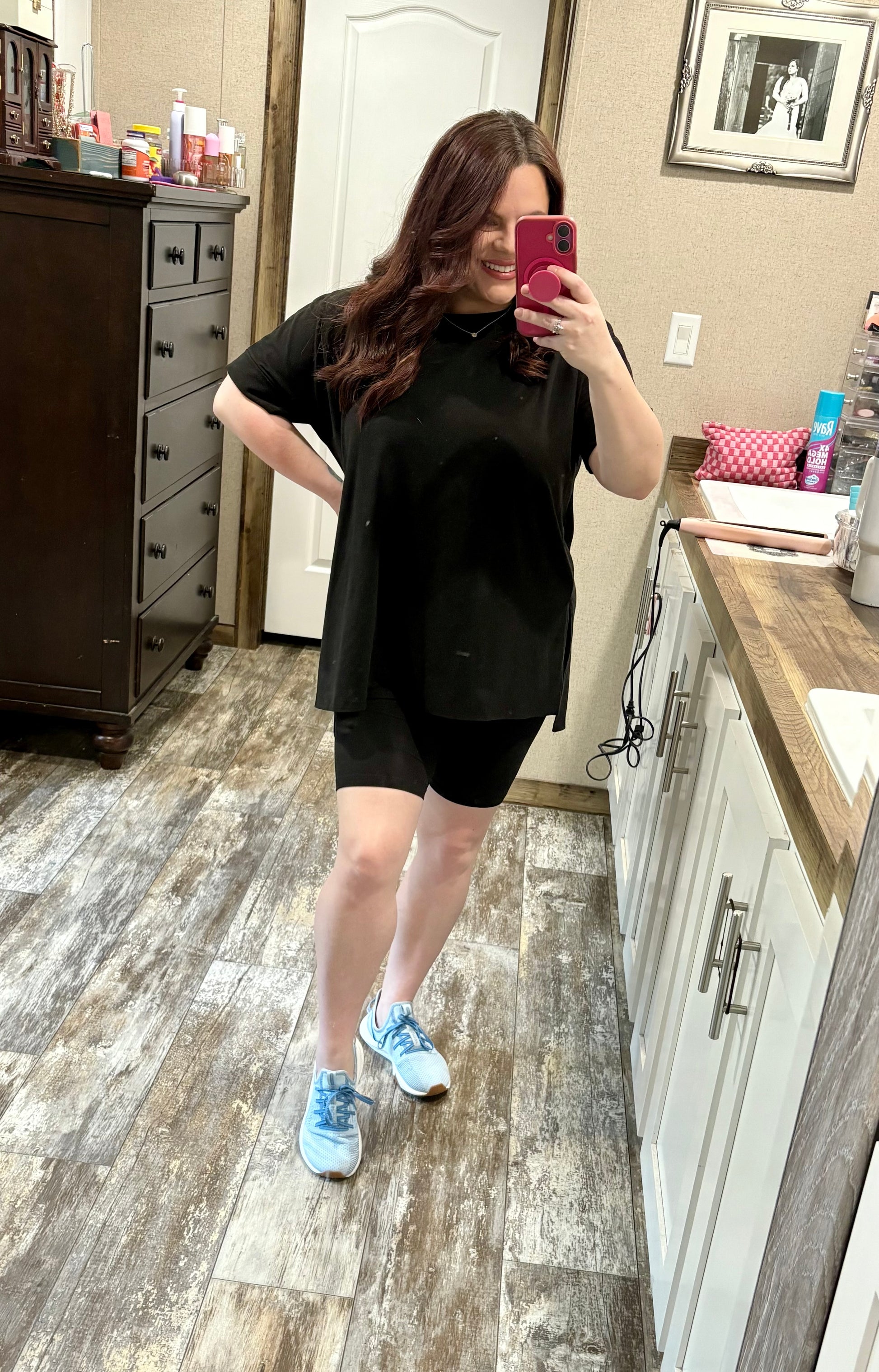 Black Biker Short Set