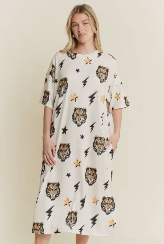 Tiger Bolt Maxi Dress