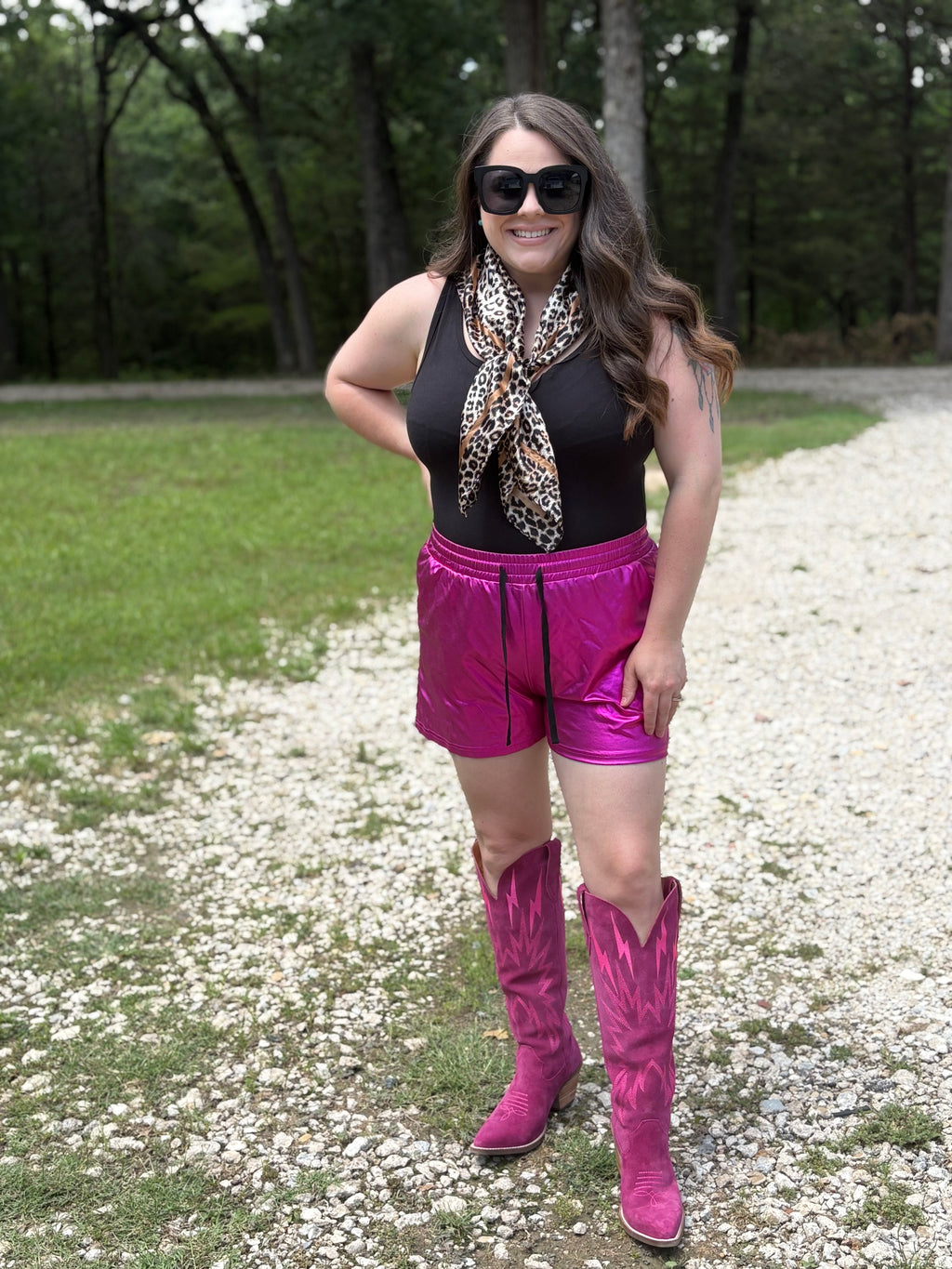 Metallic Hot Pink Shorts