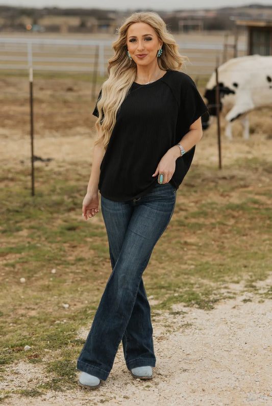 Black Poncho Top