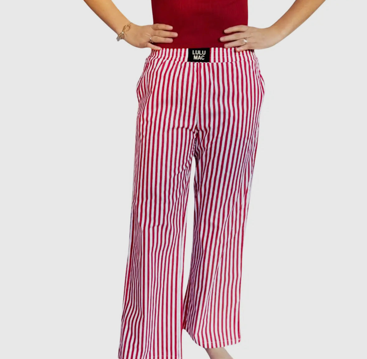 Lulu Mac-Red Stripe Boxer Pants