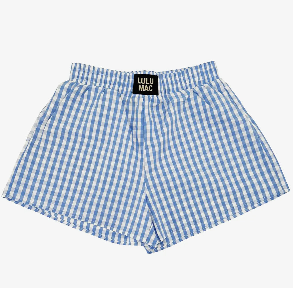 Blue Gingham Boxer Shorts