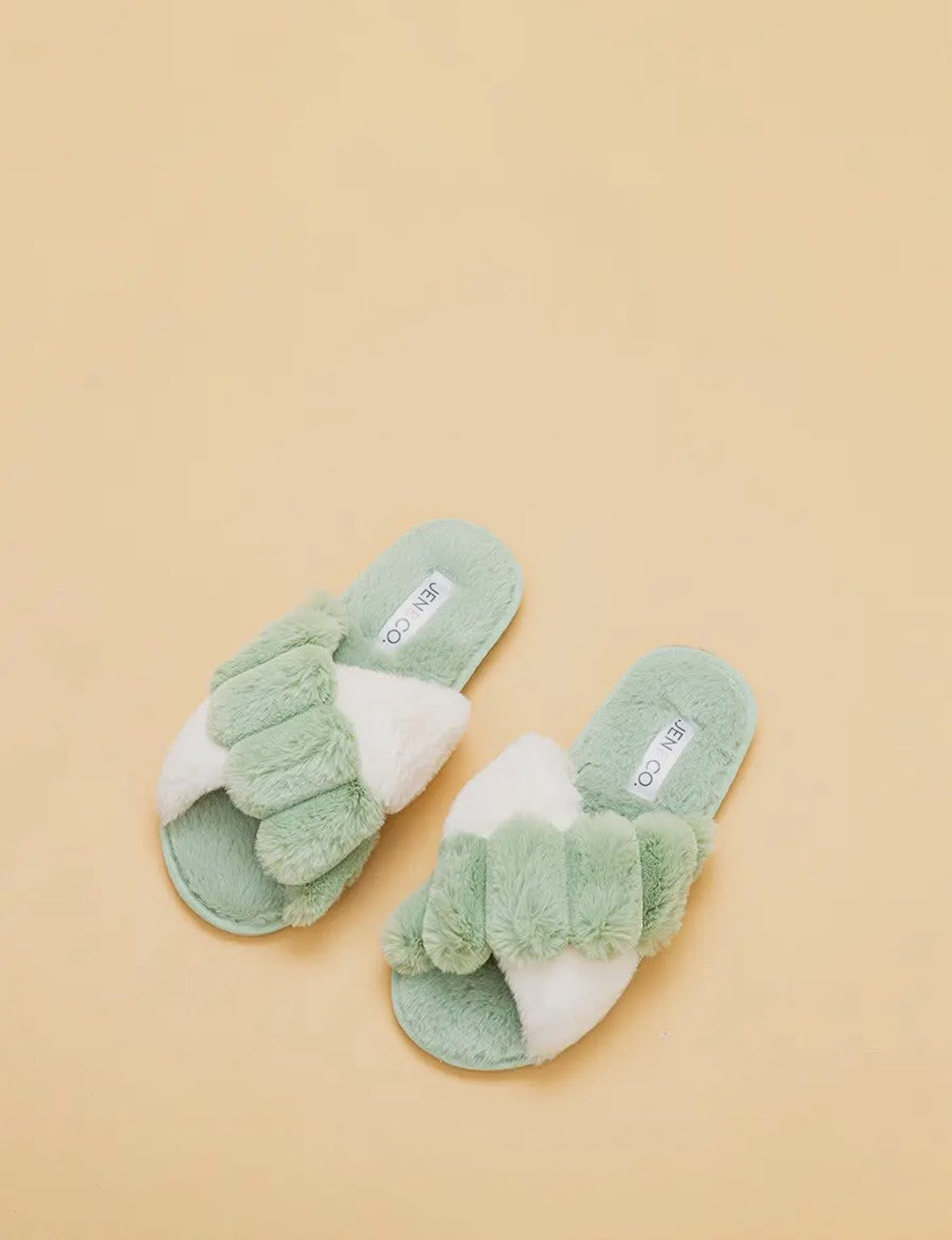 Two Tone Slippers-Sage Green