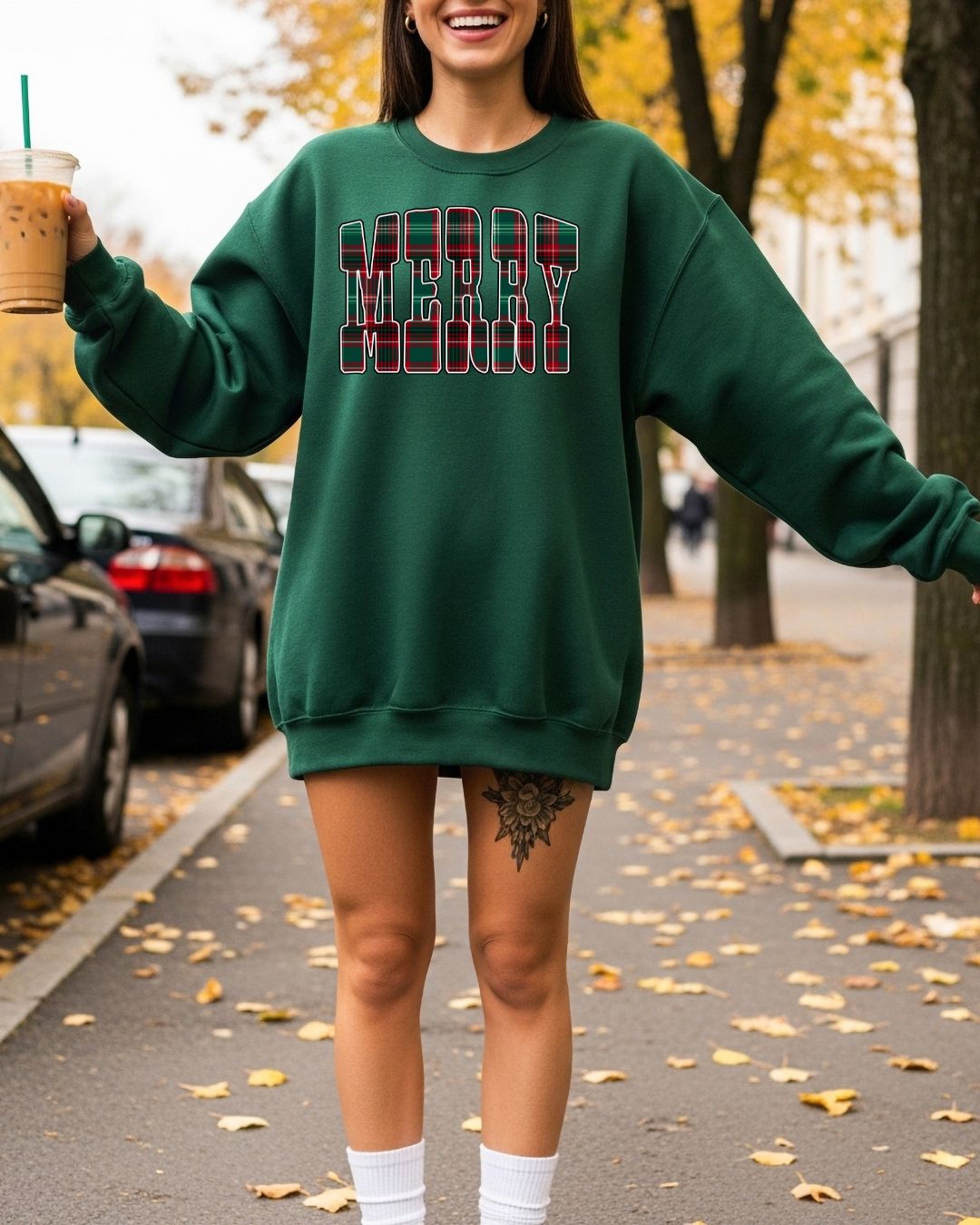 Plaid Merry Sweatshirt