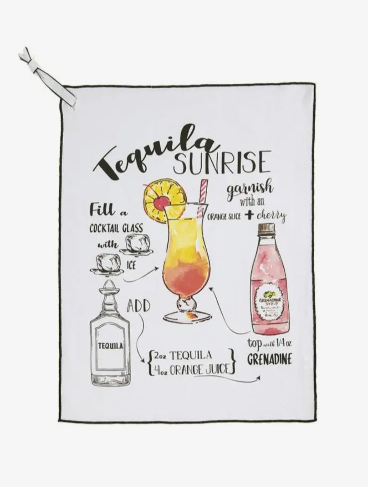 Tequila Sunrise Tea Towel