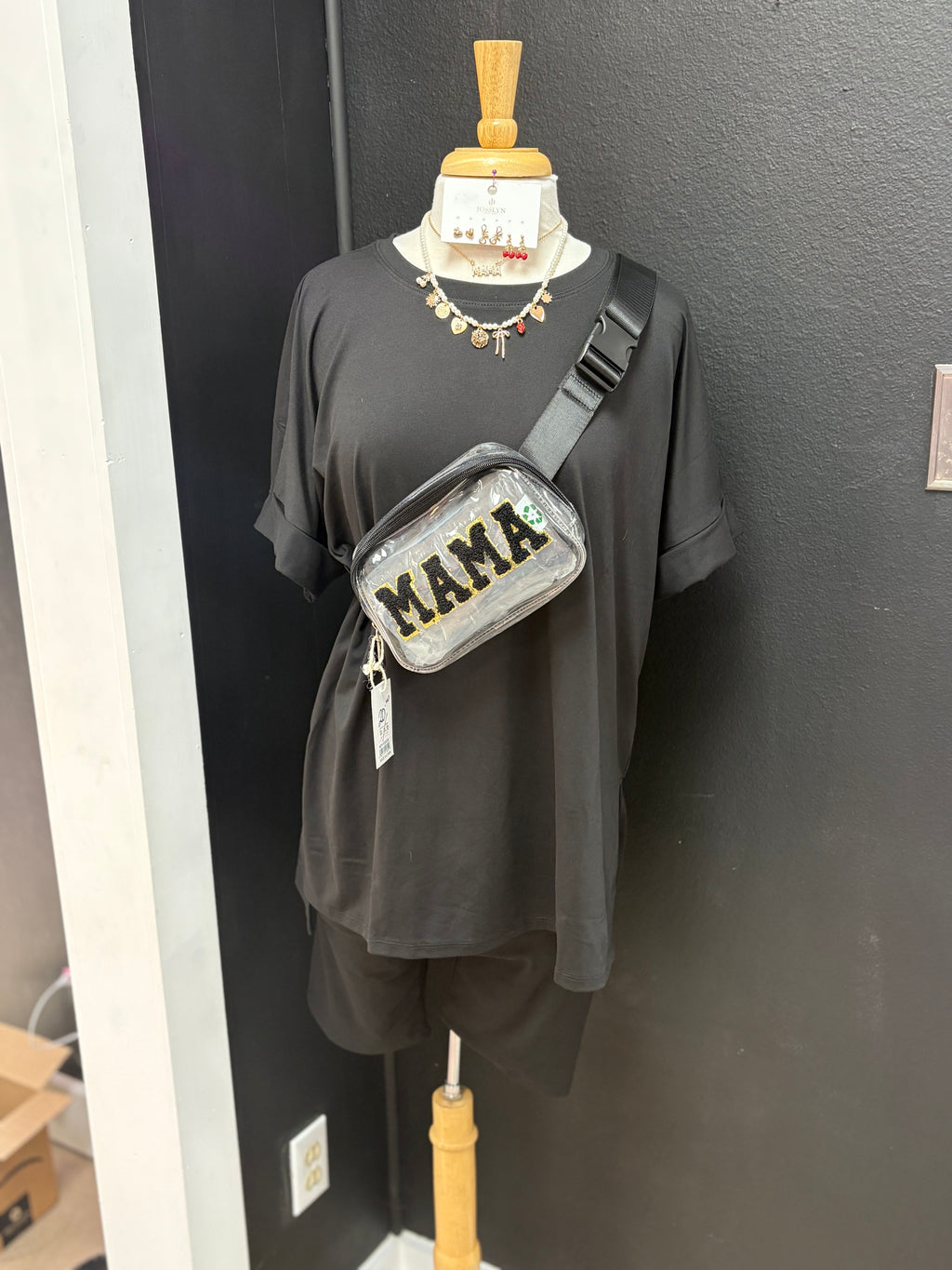 Black Biker Short Set