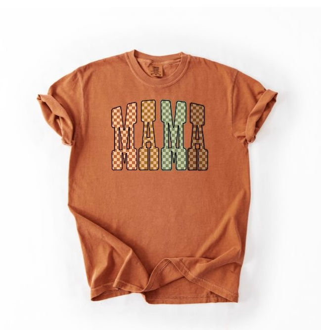 Mama Fall Checkered Tee