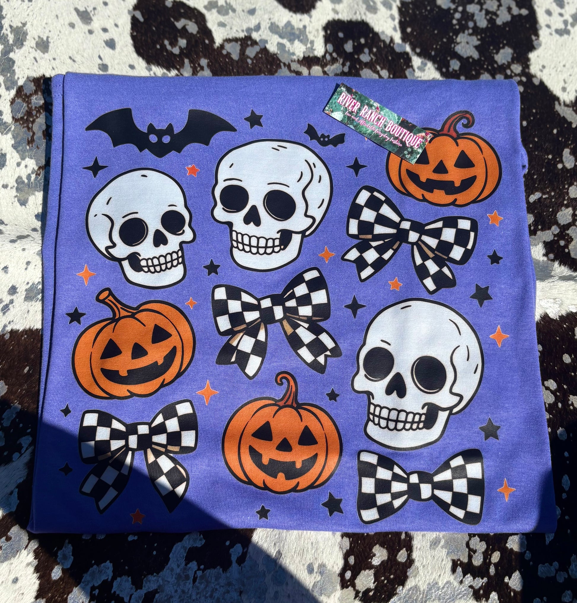 Checkered Skull-Halloween Tee