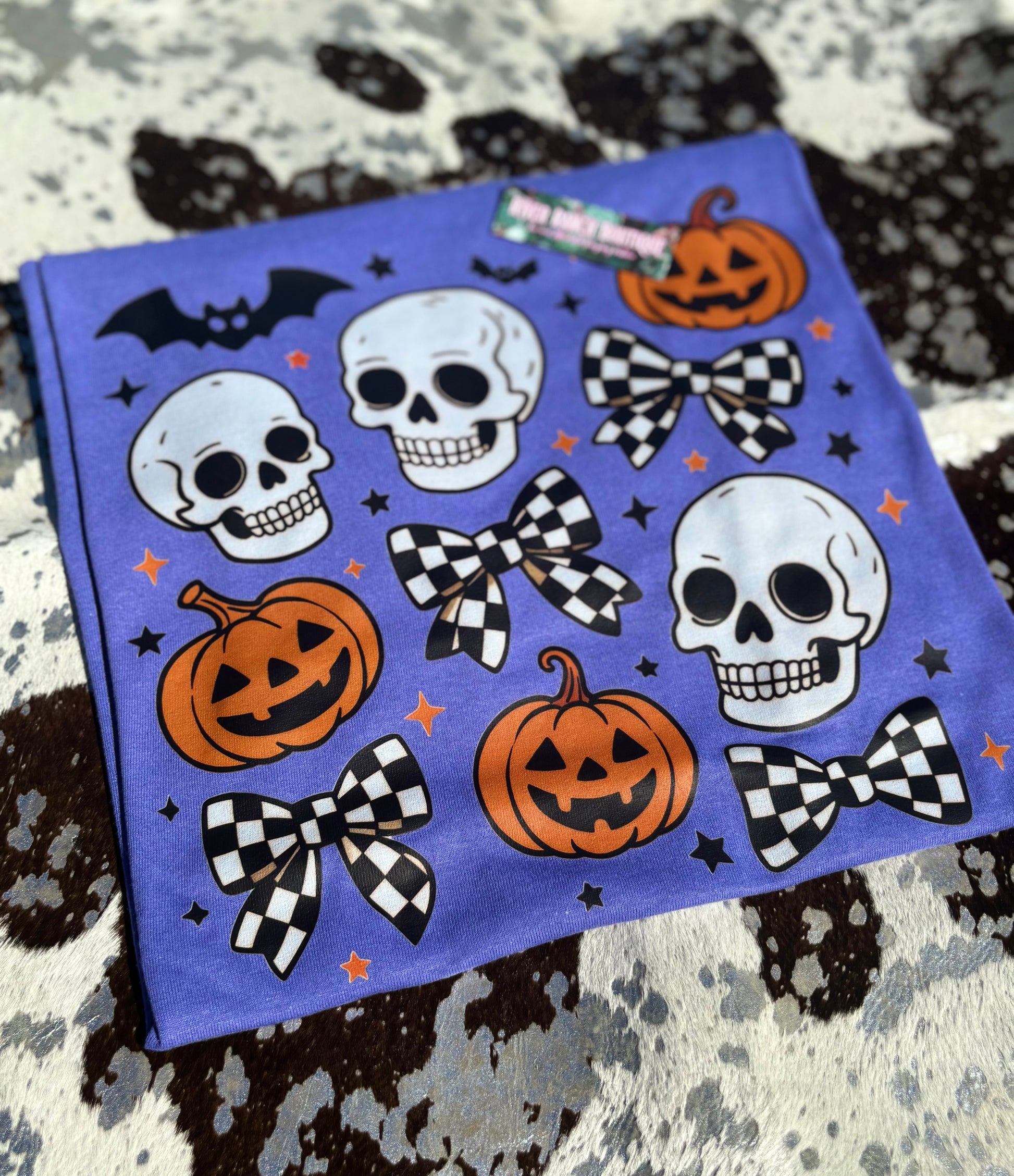 Checkered Skull-Halloween Tee