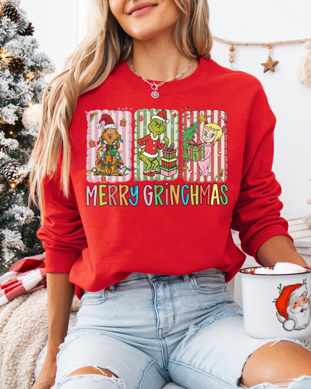 Merry Grinchmas Sweatshirt-Red
