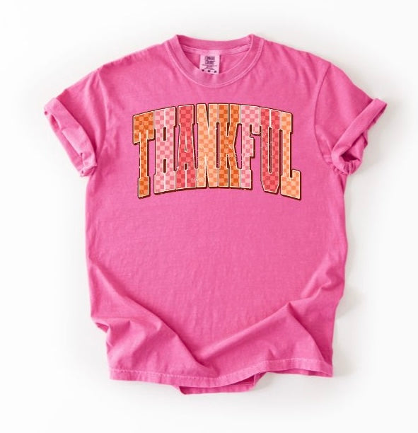 Thankful Check Tee