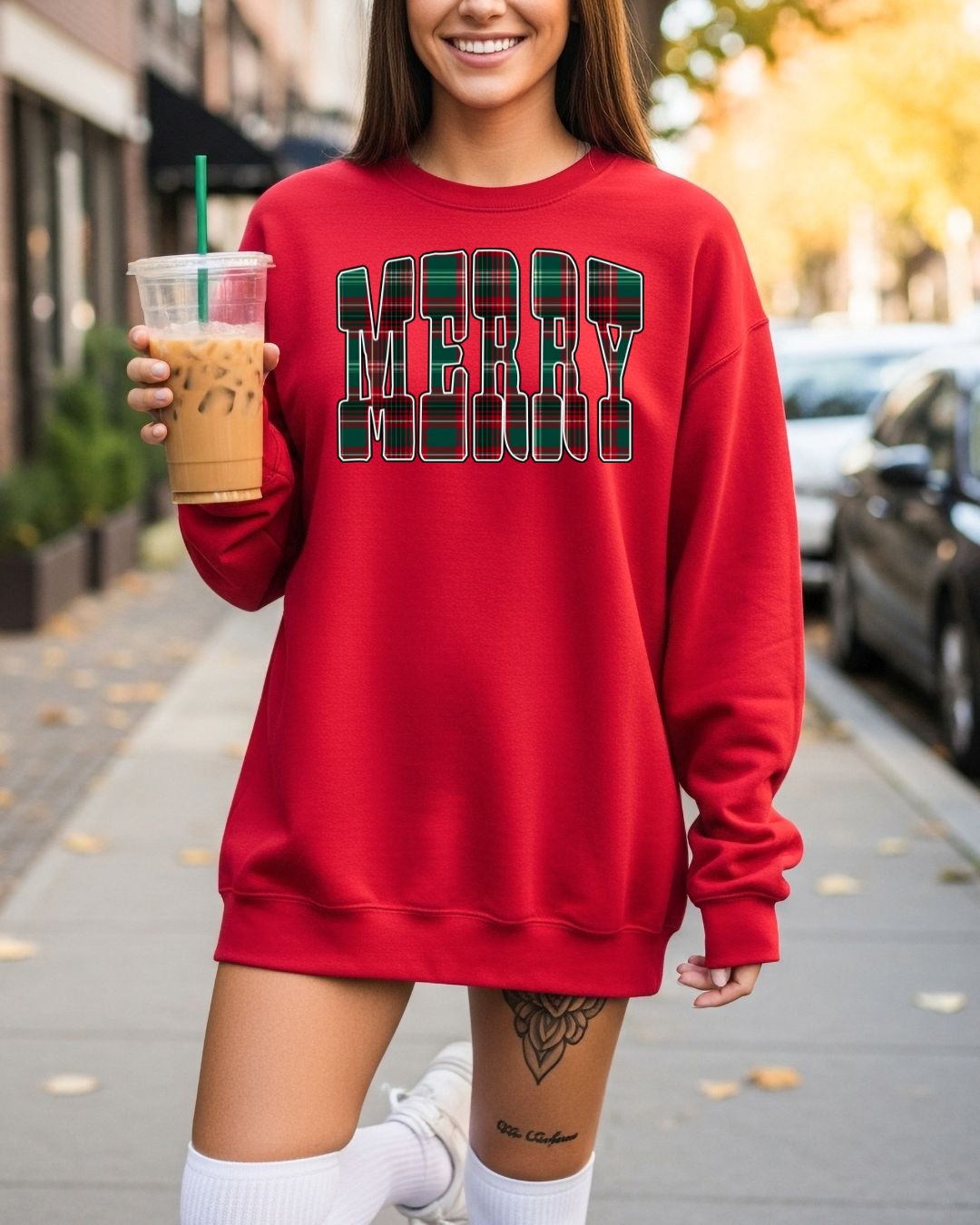 Plaid Merry Sweatshirt