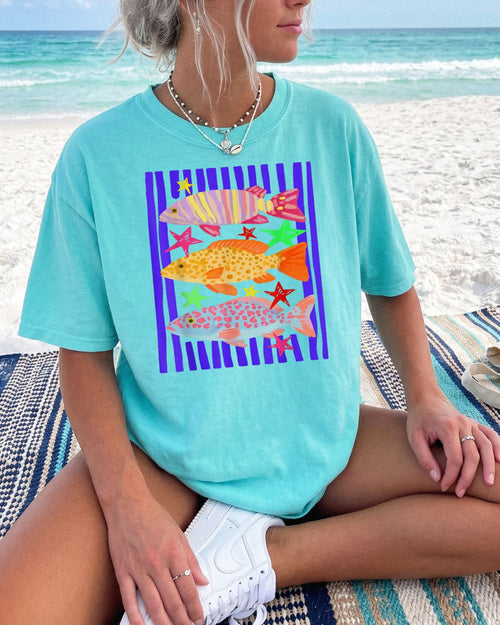 3 Fish Tee (blue)