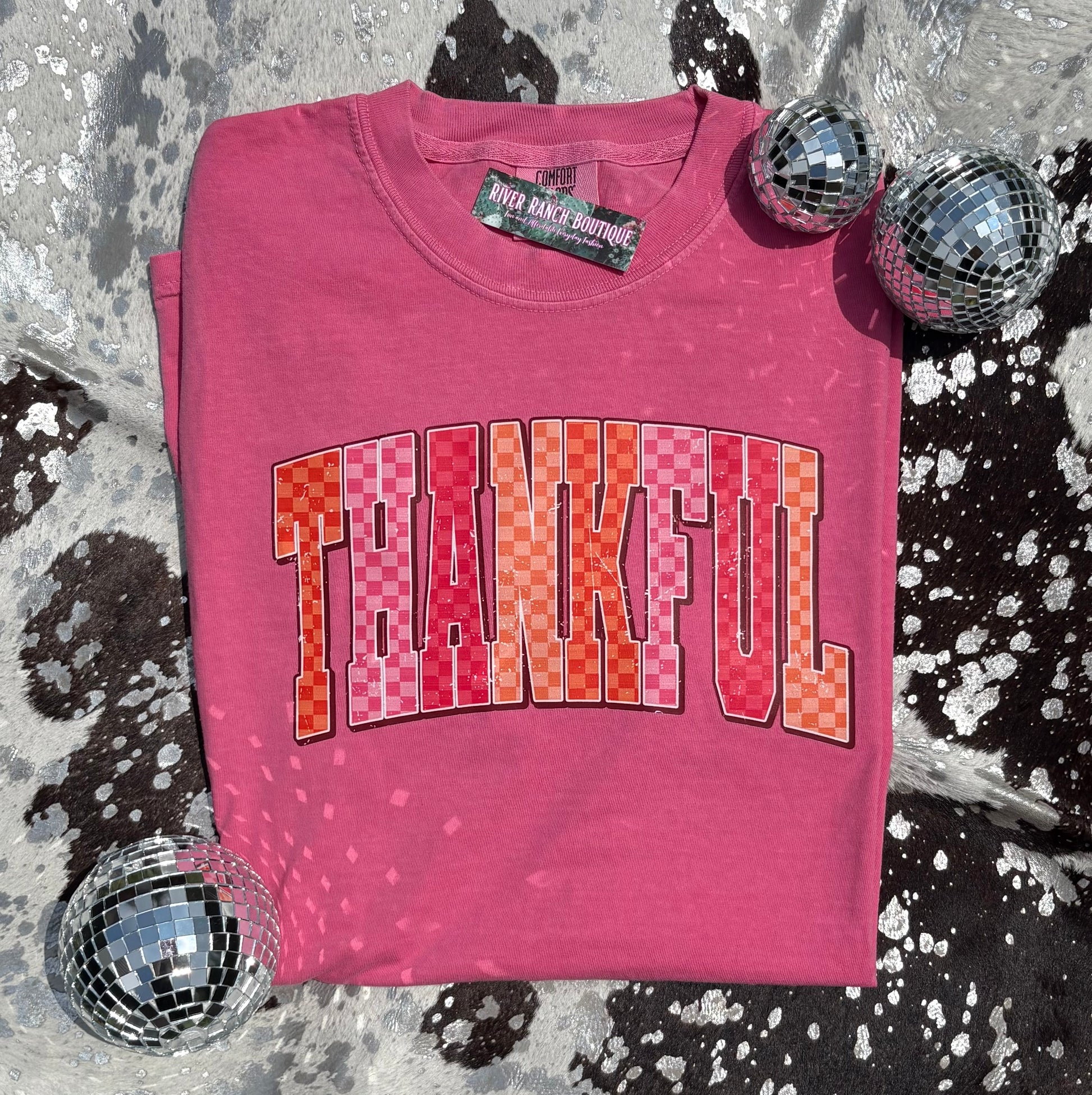 Thankful Check Tee