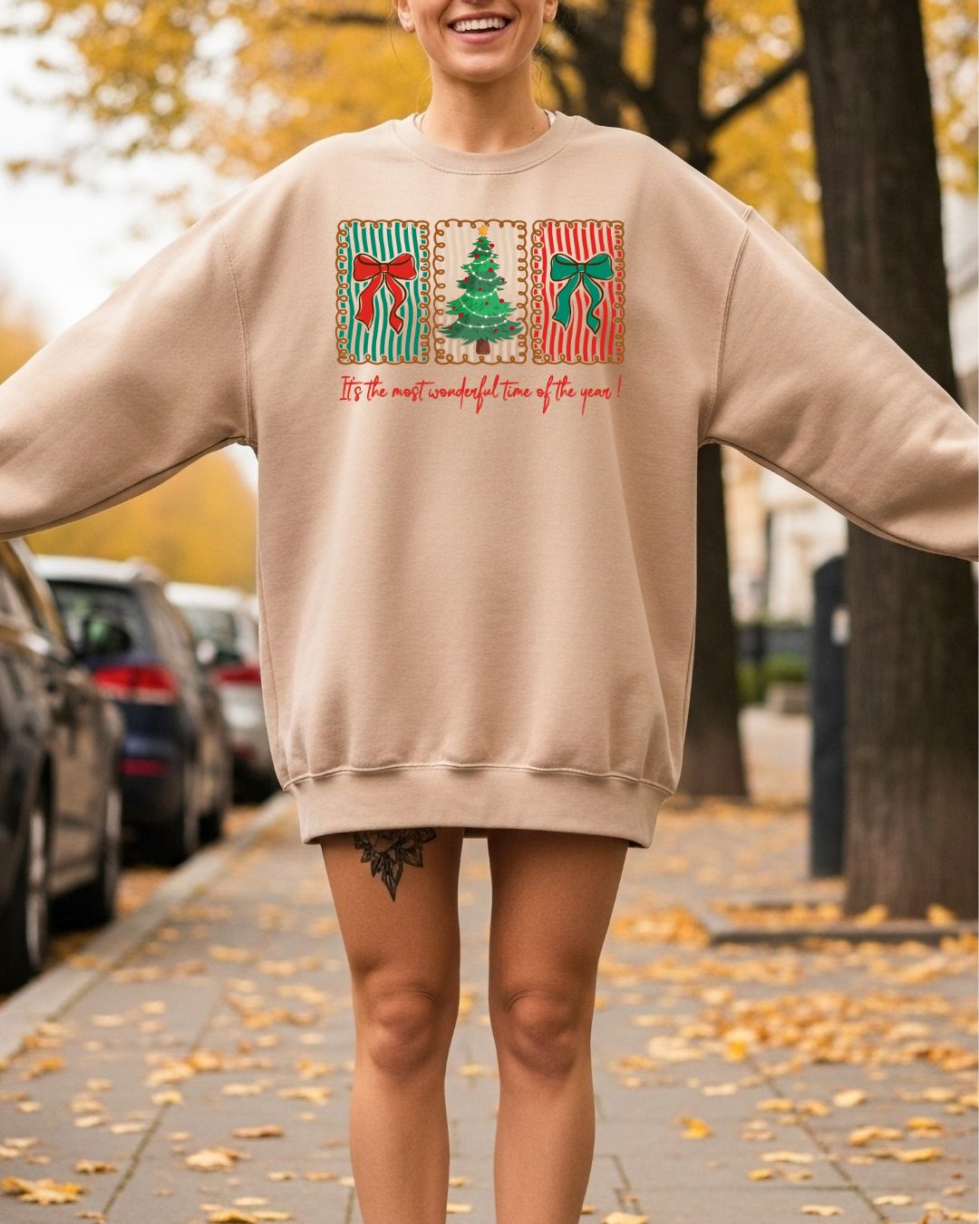 Wonderful Time Sweatshirt-Tan