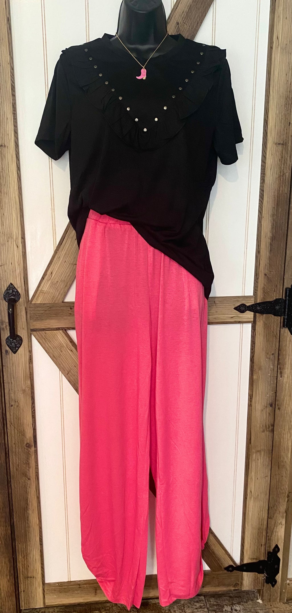 Pink Tied Hem Joggers