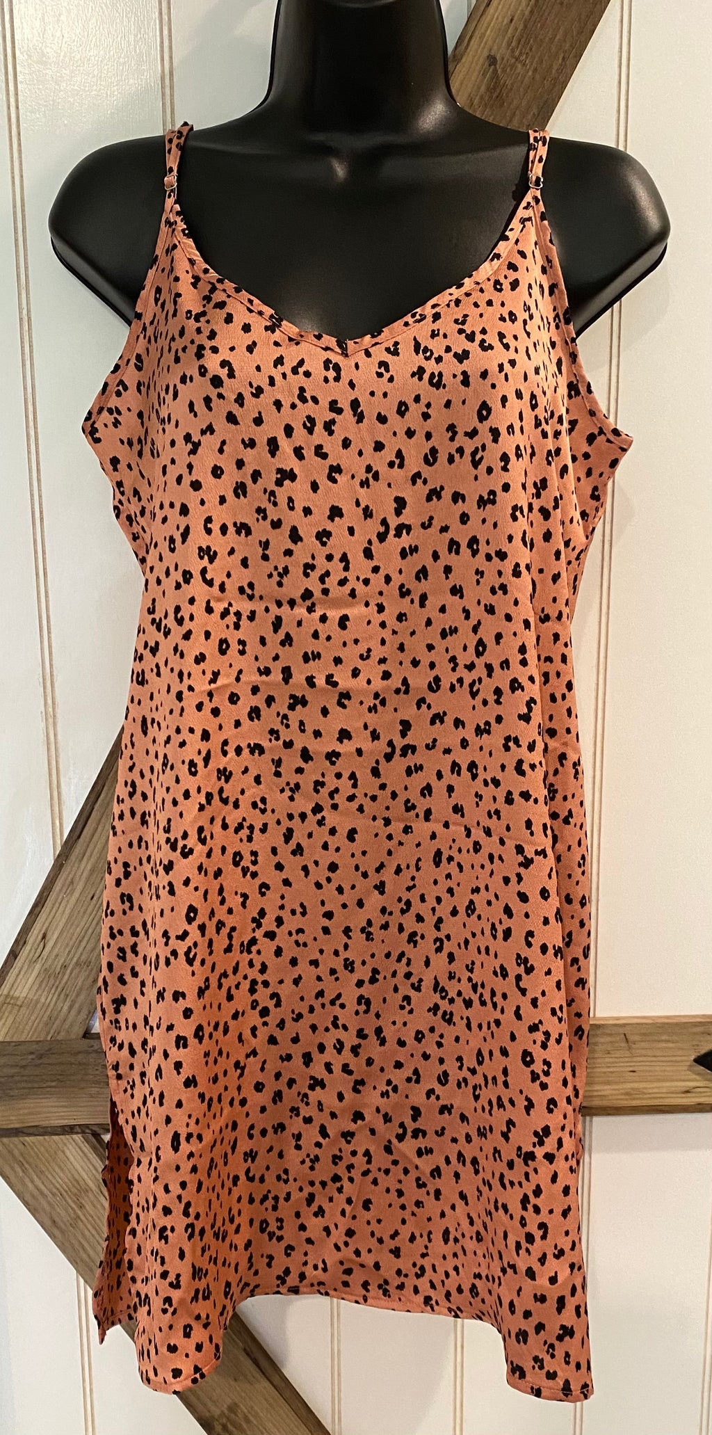 Silky Slip Dress-Rust