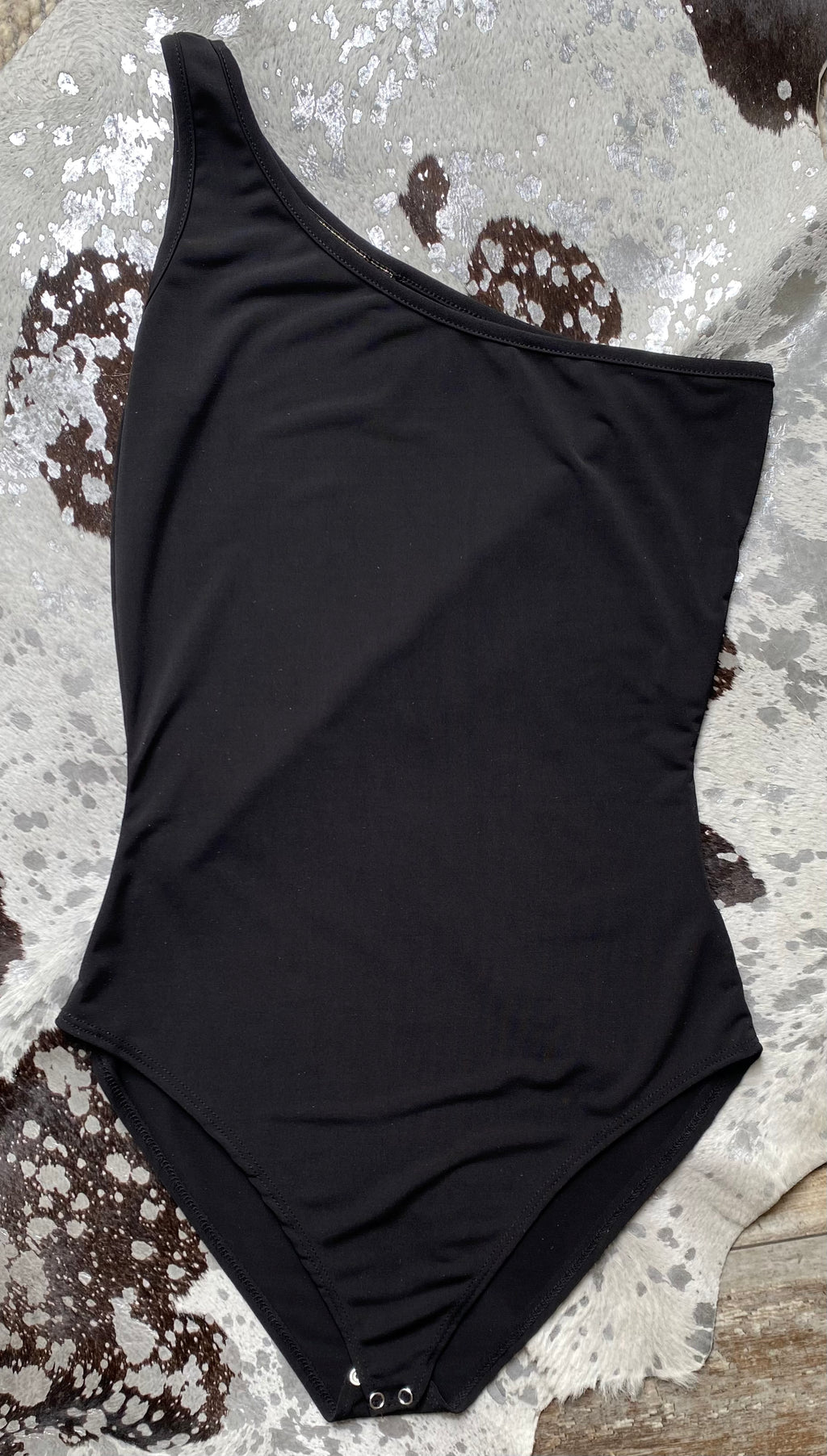 One Shoulder Body Suit-Black