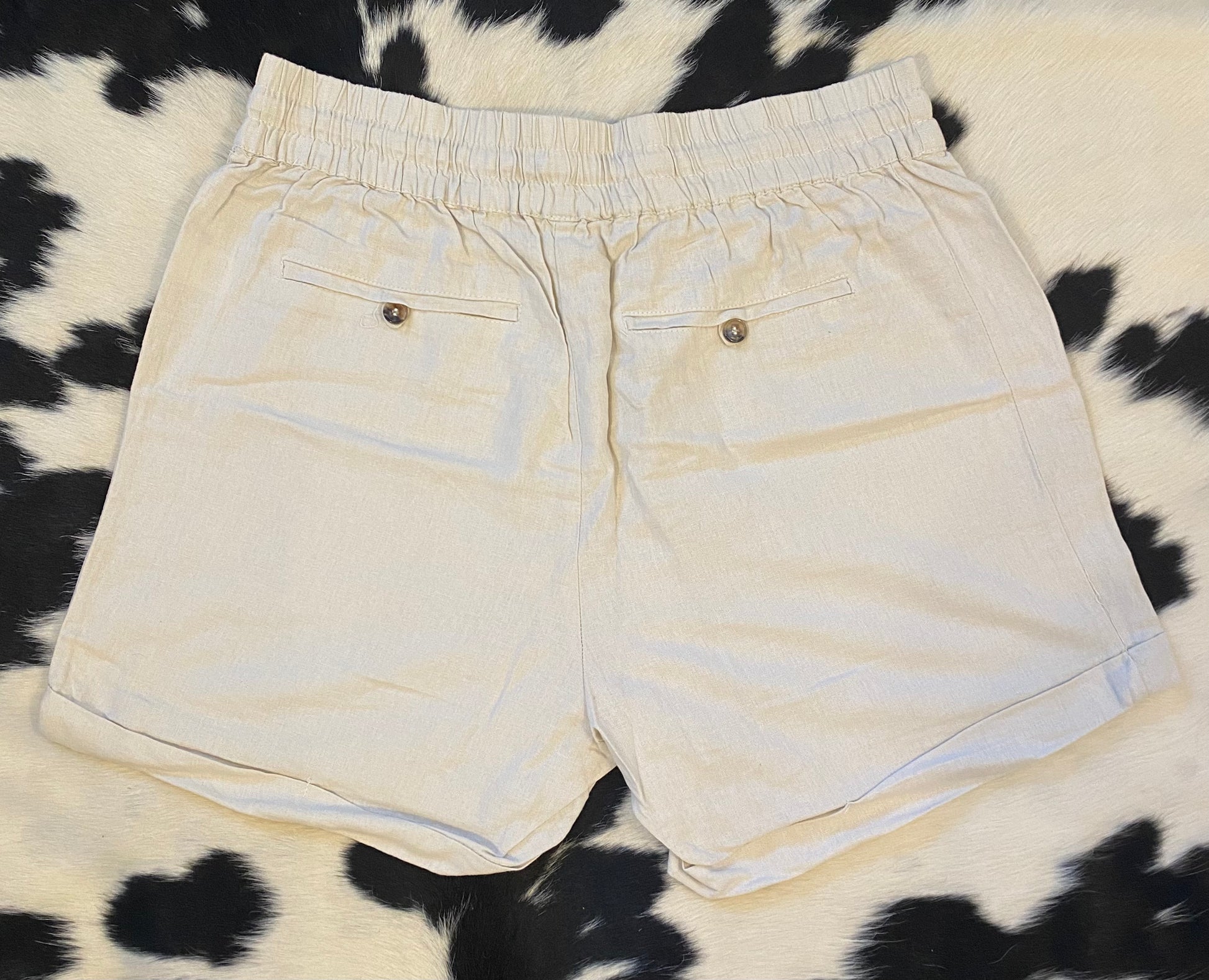 Beige Linen Shorts
